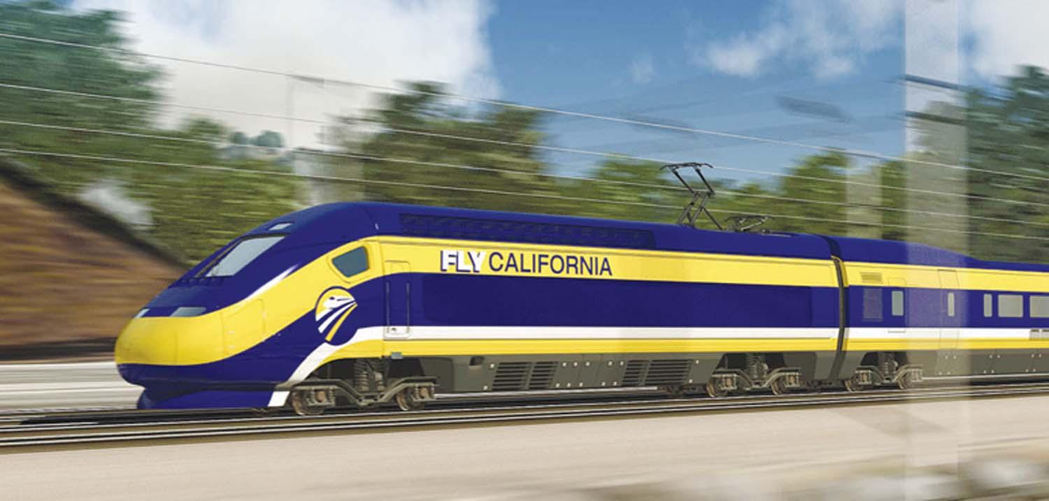 Conceptual photo of California bullet train