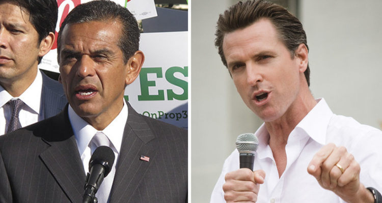 Antonio Villaraigosa and Gavin Newsome