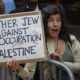 Picture of a Jewish protester in New York City who opposes Israeli occupation of Palestine