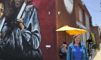 Photo of a woman outside a Los Angeles cannabis shop