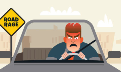 Illustration of motorist with road rage