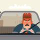 Illustration of motorist with road rage