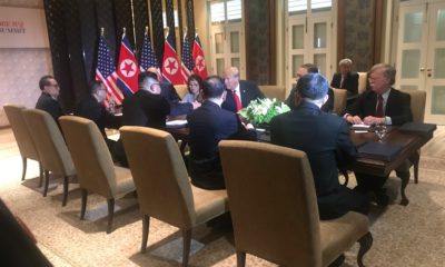 Photo of meeting between President Donald Trump and North Korea's Kim Jong Un