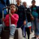 Photo of people waiting to cross into the U.S. to begin the process of applying for asylum