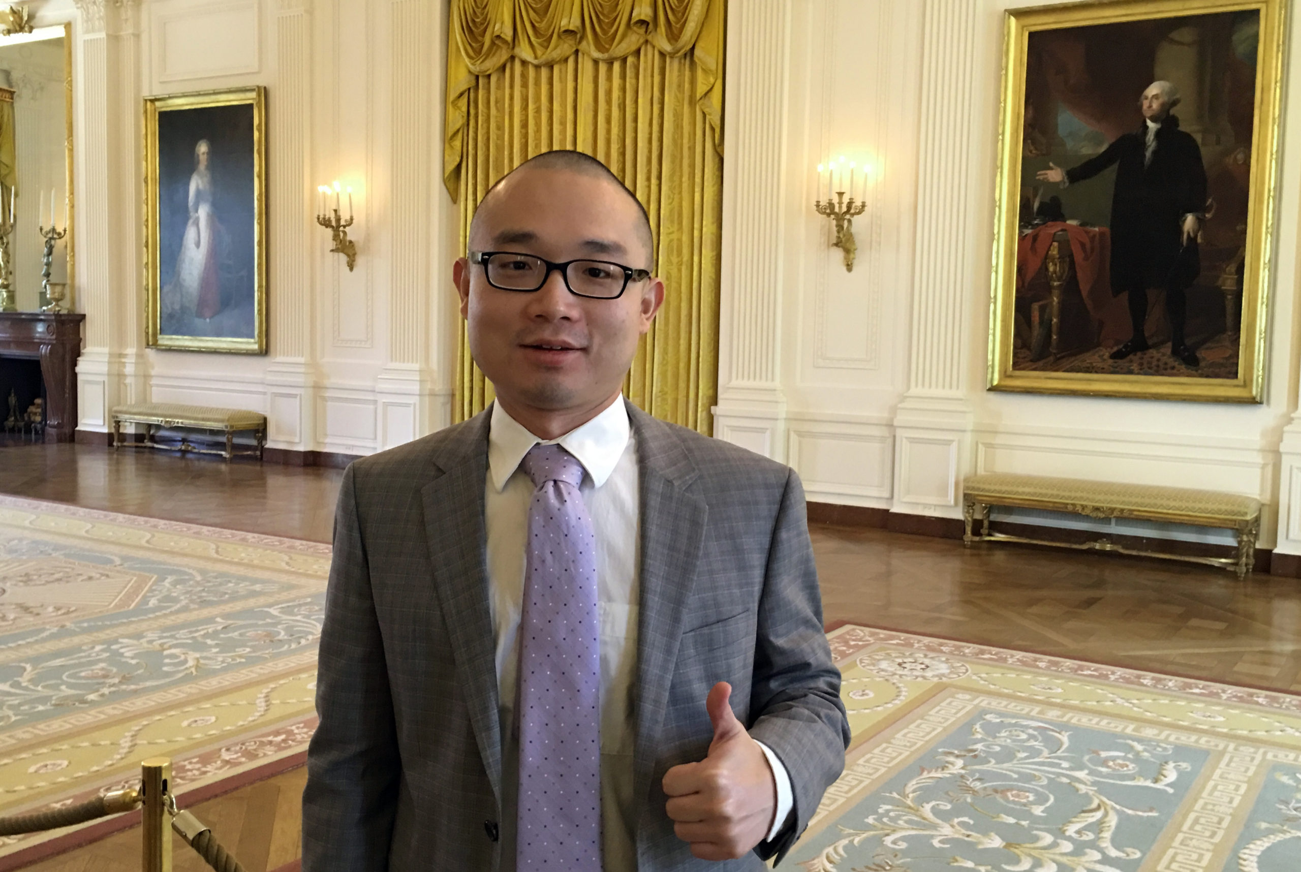 Photo of Panshu Zhao visiting the White House.