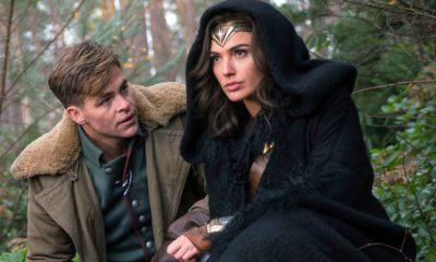 Photo of Chris Pine and Gal Gadot in a scene from "Wonder Woman."