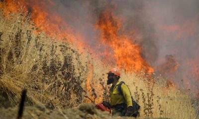 Photo of crews fighting fire in Yolo County.
