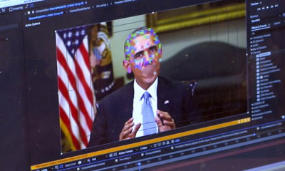 Image from a fake video of Barack Obama