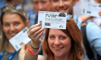 Photo of fans outside the Cavern Club waiting for Paul McCartney