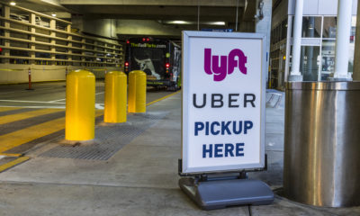 Lyft/Uber pickup sign in parking garage