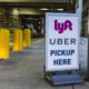 Lyft/Uber pickup sign in parking garage