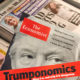 Photo of newstand with a magazine featuring Donald Trump on the cover