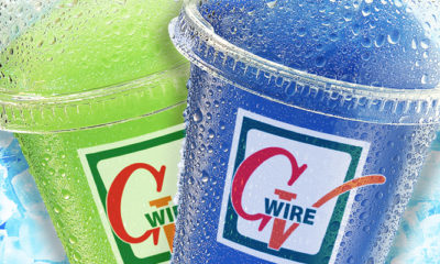 Picture of two Slurpees adorned with GV Wire logos