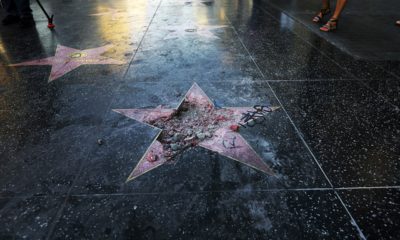 Photo of Donald Trump's Hollywood Walk of Fame star destroyed