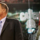Photo collage of Dwight Clark being honored at a 49ers game and "The Catch" in 1982