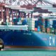 Photo of a container ship docked in China