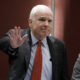 Photo of John McCain waving to the audience