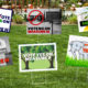 Graphic of faux ballot measure signs in yard