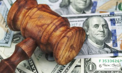 Photo of gavel and money