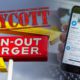 Photo of In-N-Out Burger sign and iPhone showing Twitter page