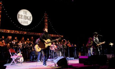 Photo of Pearl Jam performing during the Bridge School Benefit concert