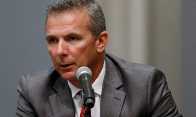 Photo of Ohio State football coach Urban Meyer during a news conference