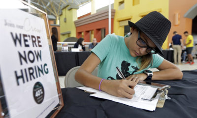 Photo of a job seeker filling out an application