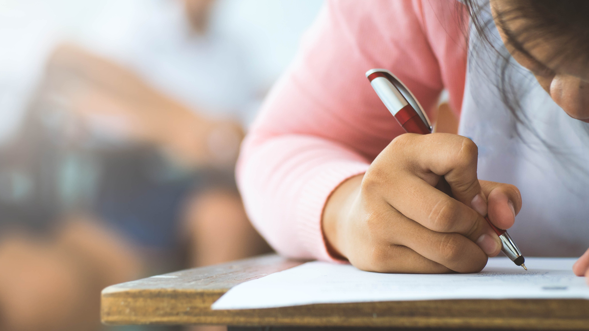 Photo of student at desk