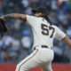 Photo of SF Giants pitcher Dereck Rodriguez in his windup