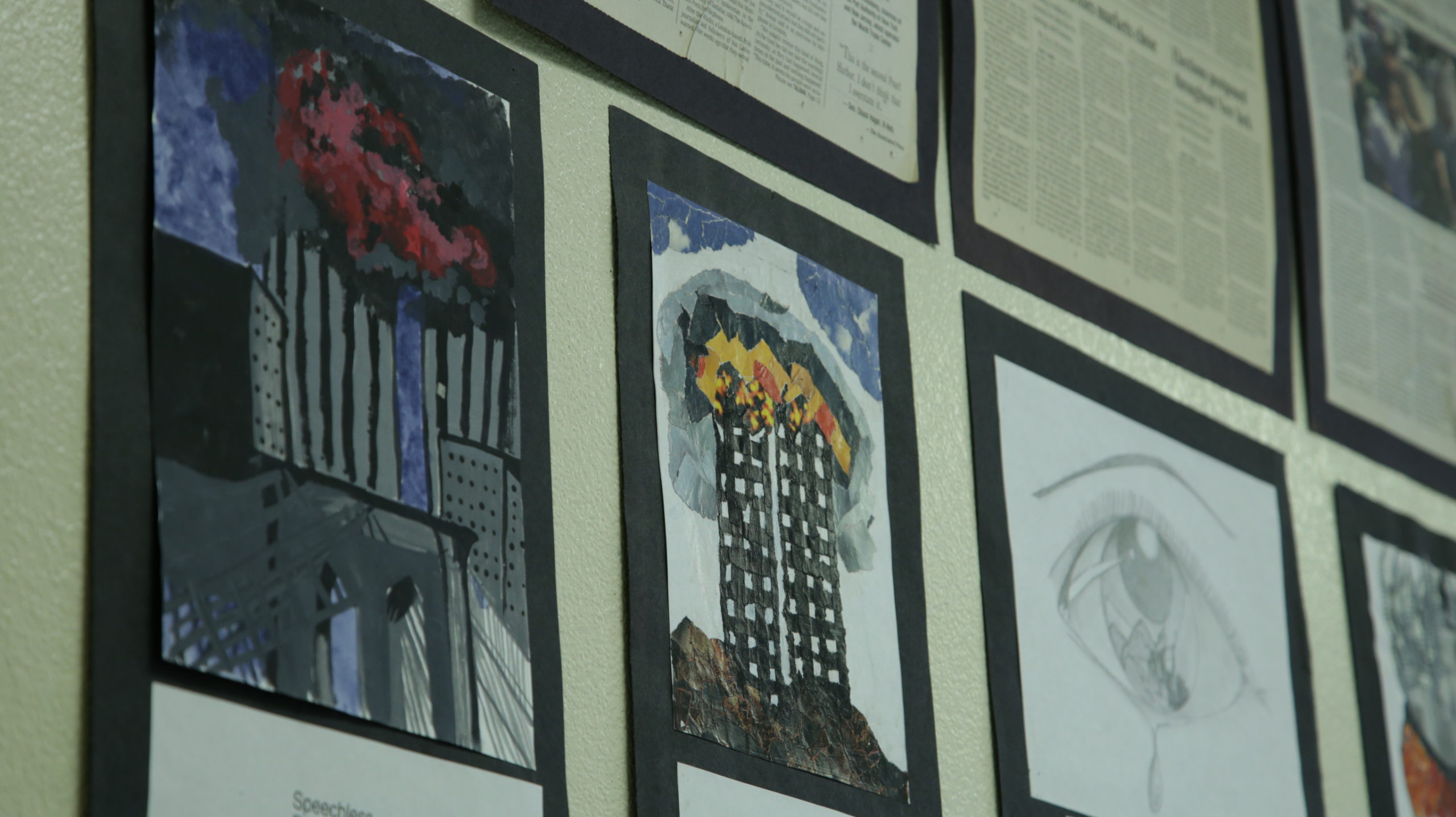 Photo of 9/11 art at McLane High School in Fresno