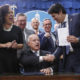 Photo of Gov. Brown signing an environmental bill