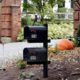 Photo of mailboxes stand outside the entrance to a house owned by philanthropist George Soros