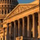 Photo of the Capitol at sunrise in Washington