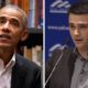 Portraits of President Barack Obama and conservative commentator Ben Shapiro