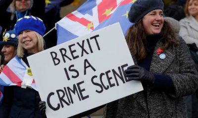 Photo of campaigners demonstrating in London, UK