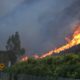Photo of a wildfire coming down a hilltop in Malibu, CA