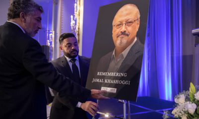 Photo of Ahmed Bedier setting up an image of Jamal Khashoggi