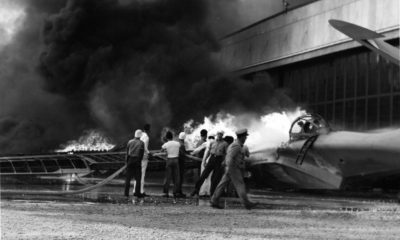 Photo of the Japanese attack on Pearl Harbor in Hawaii.