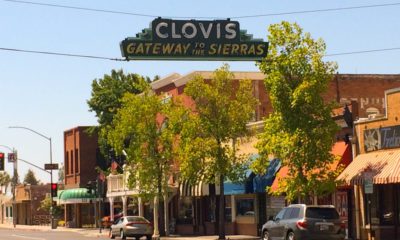 Photo of downtown Clovis, California with its Welcome Sign