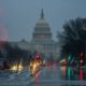 Photo of The Capitol seen on a rainy morning