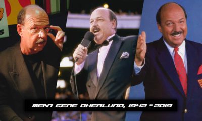 Photo combination of Man Gene Okerlund (1942-2019)