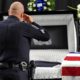Photo of mourners and police officers from around the country attending a memorial service