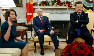 Photo of Mike Pence, Nancy Pelosi, and Donald Trump