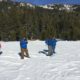 Photo of first Sierra snowpack measurement of 2019