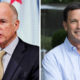 Photo combination of Jerry Brown and Jay Sures