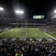 Photo of a general view at Oakland Alameda County Coliseum during the second half of an NFL football game