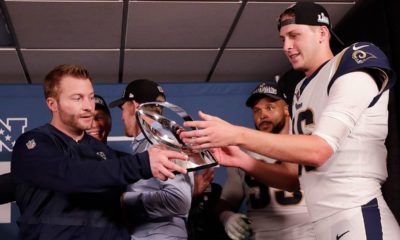 Photo of Los Angeles Rams head coach Sean McVay and Los Angeles Rams quarterback Jared Goff