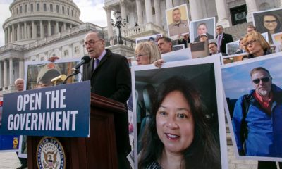 Photo of Senate Democrats, led by Senate Minority Leader Chuck Schumer