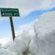 Photo of snow at 4,000 feet elevation on Highway 168 heading to Shaver Lake