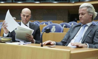 Photo of Joram van Klaveren, left, with Geert Wilders